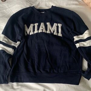 Retro collegiate Navy Blue Miami Sweatshirt